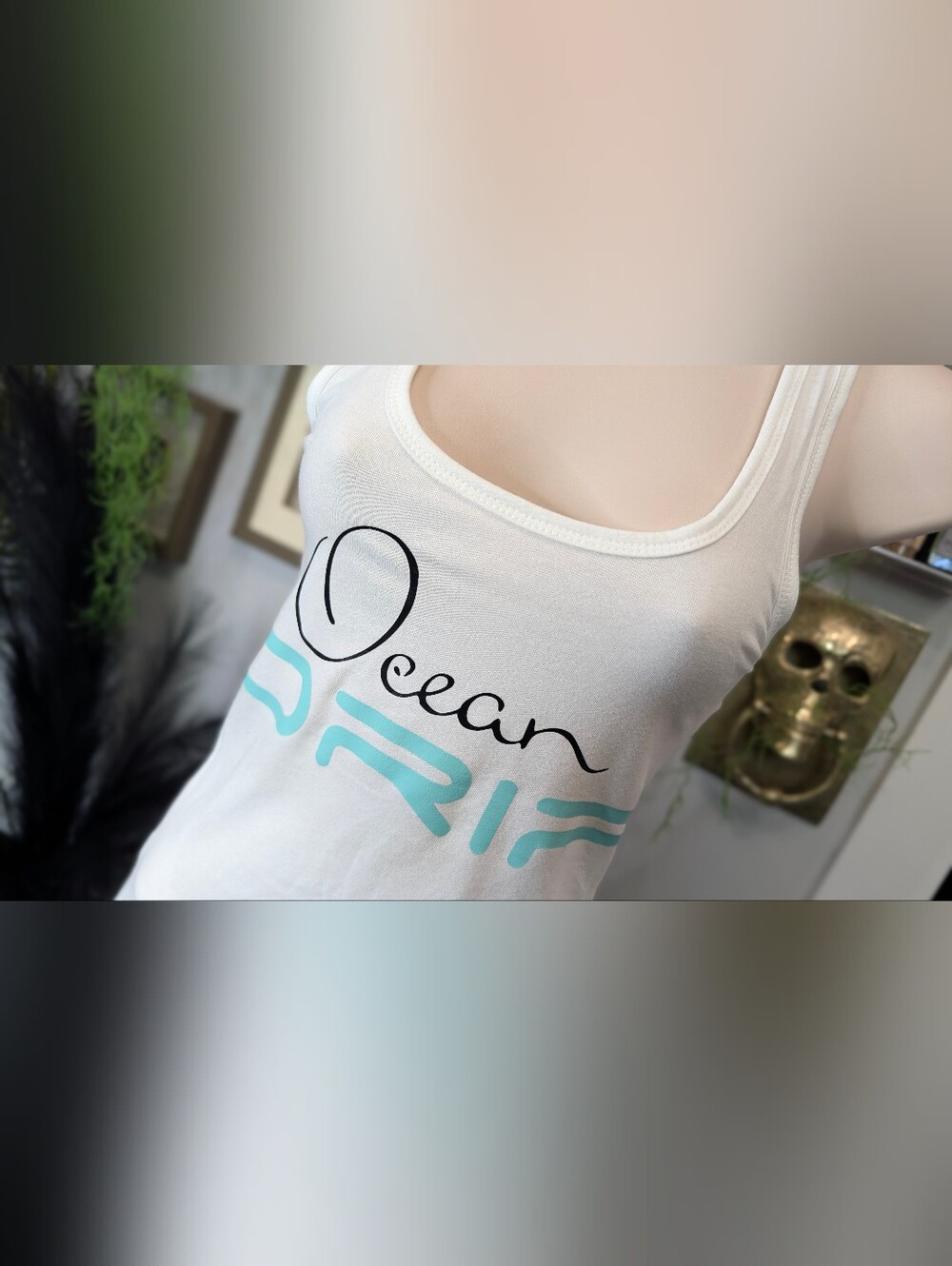 Ocean Drip Octopus & Anchor Glitter Tank Top XS NEW